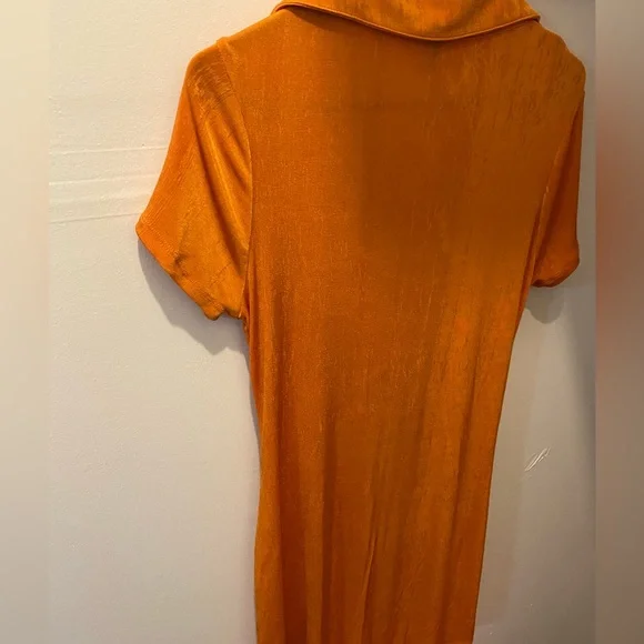 NWT orange button down dress L - Picture 3 of 3